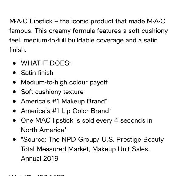 2/$20 MAC sale-read detail: Mac Satin lipstick in Cherish 804 - Picture 3 of 6